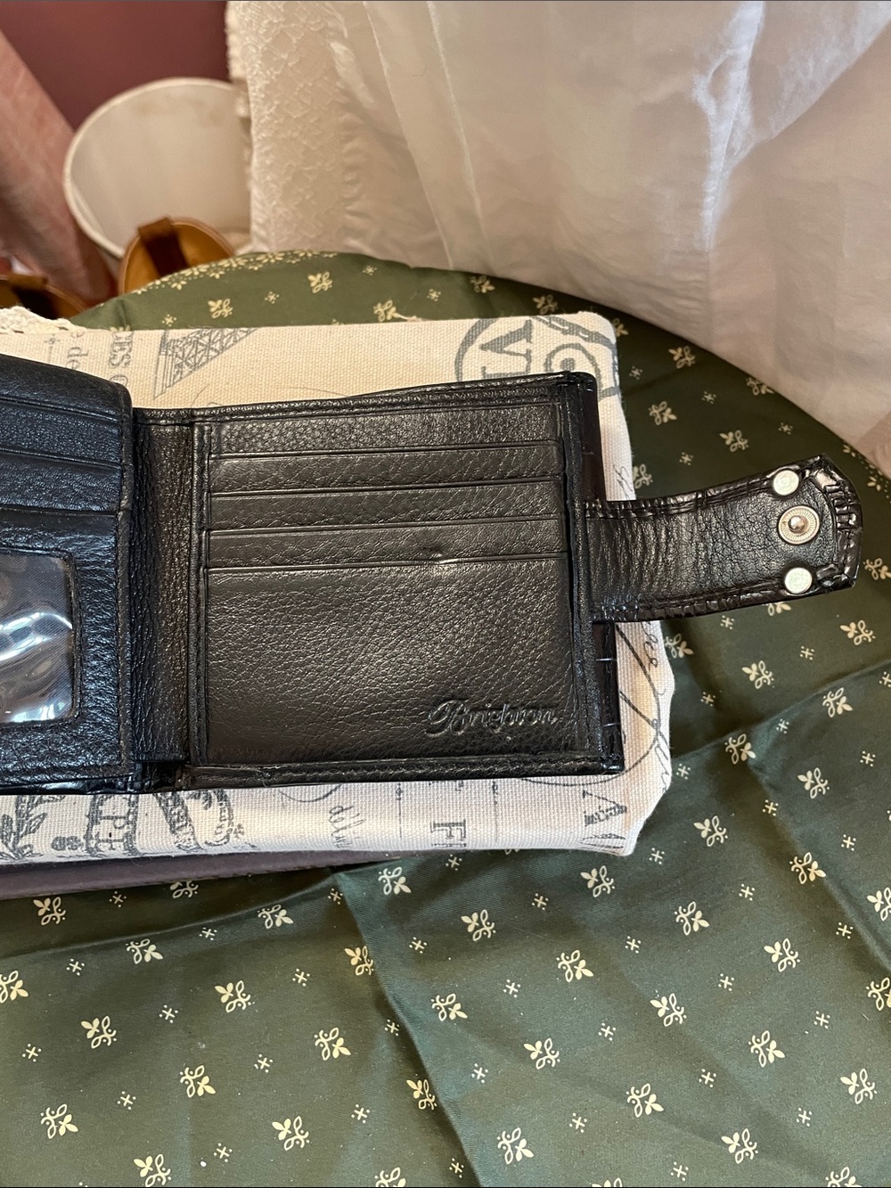 Vintage Croc-Embossed Brighton Wallet with DecorativeSilver tone Hardware - Picture 8 of 11